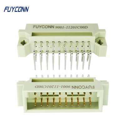 20 Pin Konektor Eurocard 3 baris 2 * 10P PCB Sudut Kanan Konektor DIN41612 Pria