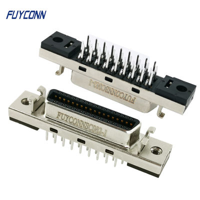 Konektor Pita Mini D MDR PCB Lurus Konektor SCSI 36 Pin dengan Fixness