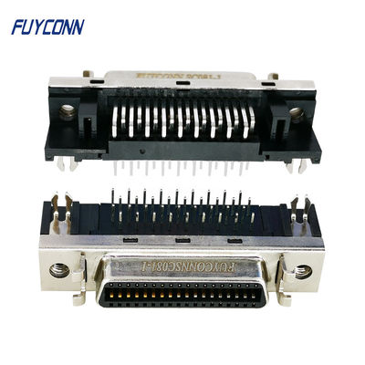 Konektor SCSI Wanita PCB R/A Konektor Servo SCSI Wanita 36 pin