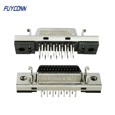 Konektor SCSI 26 Pin Tipe Sudut Kanan Konektor PCB SCSI Wanita W / Gantungan Perbaiki