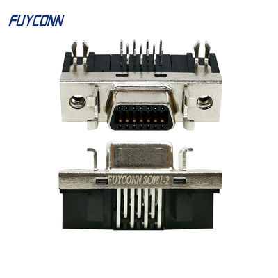 Konektor SCSI Wanita 90 Derajat R/A PCB Mount SCSI 14 Pin Connector