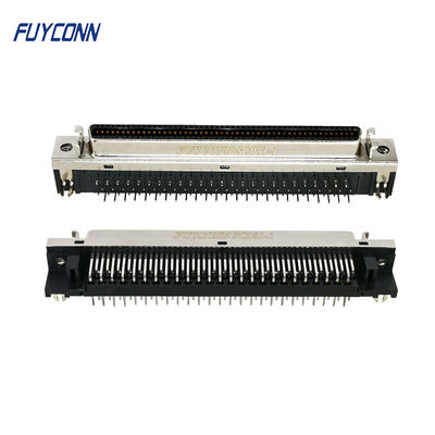 Konektor SCSI 100 Pin Wanita DIP Konektor MDR PCB Sudut Kanan