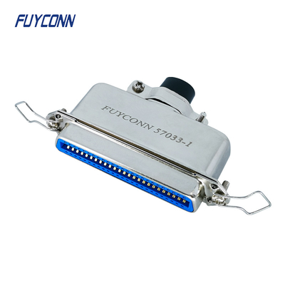 57-60500 Konektor DDK 50 Pin Wanita Solder Cup Konektor Centronic Dengan Tudung Logam