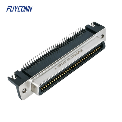 Sudut Kanan PCB Female DDK Amphenol Centronics 64 Pin Connector
