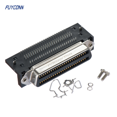 Amphenol 100 Pin Female PCB Konektor Centronics Sudut Kanan