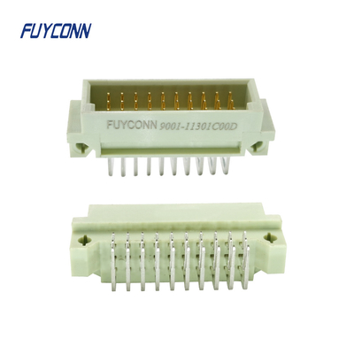 DIN 41612 3 Baris Konektor Eurocard Pria 90 Derajat R/A Papan Kunci PCB