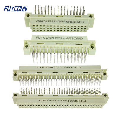 Konektor Eurocard Wanita 3 Baris PCB DIN 41612 Terminal Sudut Kanan