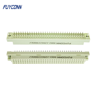 Konektor Perempuan 396 DIN41612 96 Pin PCB Lurus Eurocard Warna Abu-abu