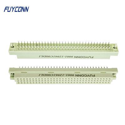 Konektor Perempuan 396 DIN41612 96 Pin PCB Lurus Eurocard Warna Abu-abu